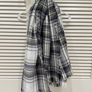 Plaid Fringe Scarf